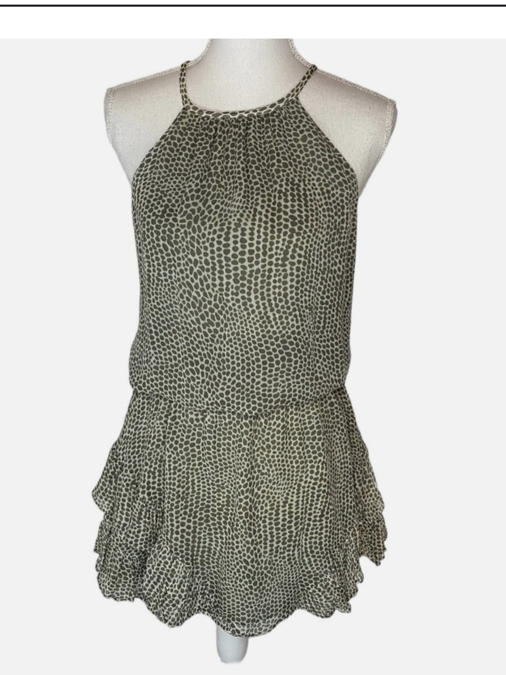 Ramy Brook Printed Bitsy Dress in Green Combo Silk